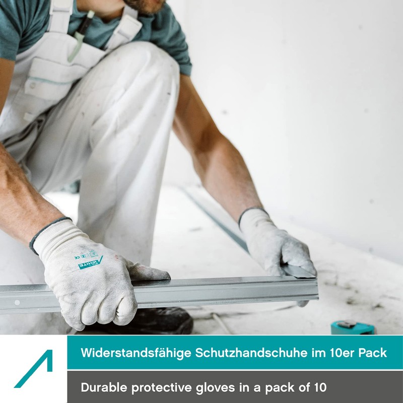 ACE PUre White Work Gloves - 10 Pairs of Sensitive