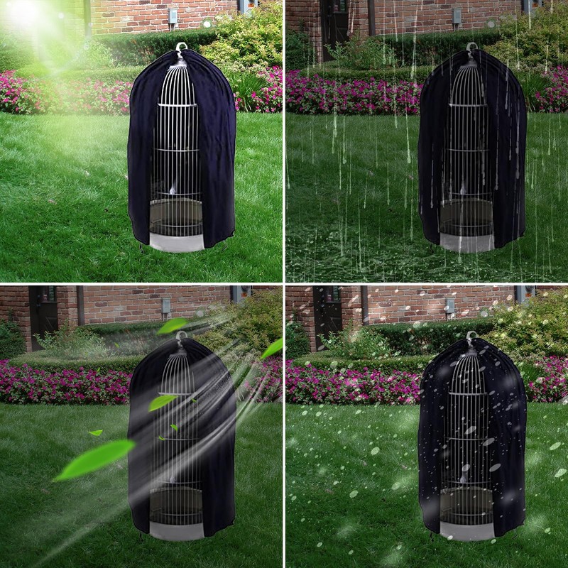 Black Round Dome Top Bird Cage Cover Shield,Birdcage Light Covers