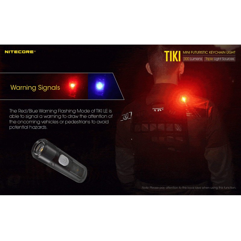 Nitecore Tiki LE Keychain Flashlight, 300 Lumens USB-C Rechargeable with