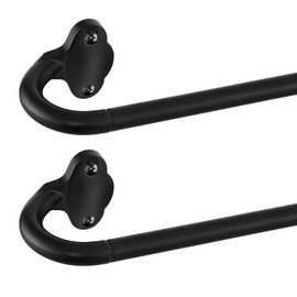 TVWOO 2 Pack Wrap Around Curtain Rods,Black Curtain Rods 28 to 48 Inch,5/8 Inch Adjustable Blackout Curtain Rod Set,Room Darkening Window Rod,Metal Thicken Hidden Curved Drapery Rod 28-48",Matte Black