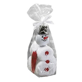Golf Gift / Christmas Gift: Snowman with White Red Divot Tool and Golf Towel with Red Tees