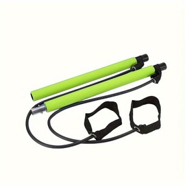 Multifunctional Pilates Stick, 1 Set Back Training Elastic Rope, Yoga Resistance Band, Fitness Equipment for Home Gym Workout - Colour: Green, Specification: one-size