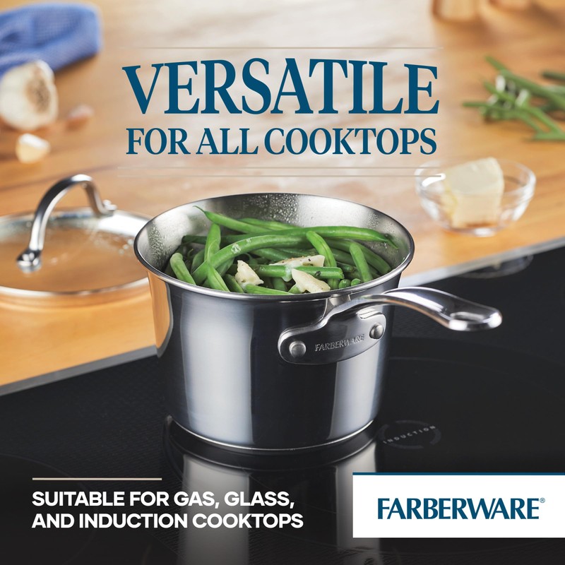 Farberware Millennium Stainless Steel Cookware Pots and Pans Set, 10