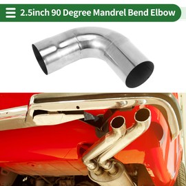Motoforti 90 Degree Mandrel Exhaust Tube Car Exhaust Pipe Mandrel Bend DIY Custom Tubing Pipe 2.5" OD 5.91" Leg Length 304 Stainless Steel Silver Tone