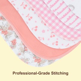 Benoxine 2-in-1 Burp Cloths and Baby Bibs - 6 Pack Large Super Absorbent Soft Cotton Burping Cloths for Spit Up, 3 Layers Thick Baby Burp Rags for Girls & Boys