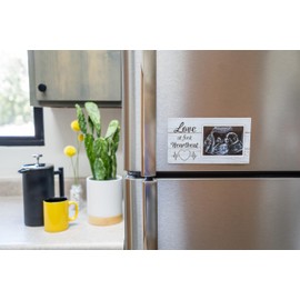 Love at First Heartbeat Ultrasound Picture Frames Fridge Magnet, Rustic Keepsake Sonogram Picture Frame, Nursery New Mom Gifts, Baby Shower Gifts, Newborn Essentials Must Haves, Protective Photo Frame