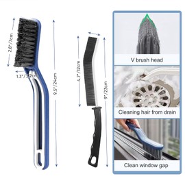 Window Track and Crevice Cleaning Brush - Multi-Functional Stiff Bristle Cleaning Brush for Home Cleaning Kitchen, Bathroom, Windows, Vehicles, faucets, Toilets