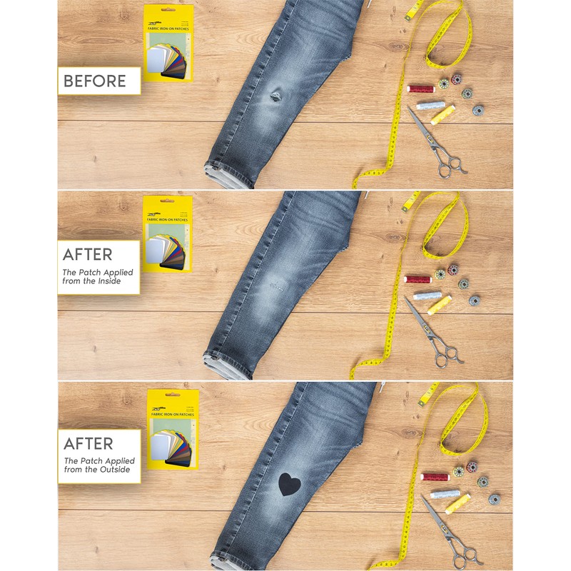ZEFFFKA Premium Quality Fabric Iron-on Patches Inside & Outside Strongest