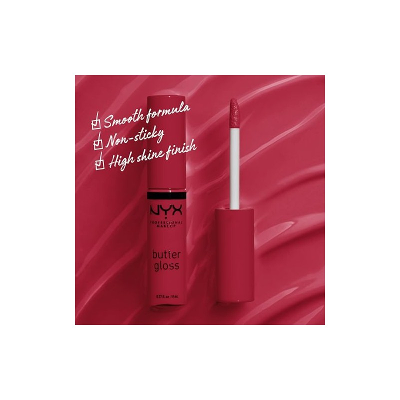 NYX PROFESSIONAL MAKEUP - Brillo de labios antiadherente, terciopelo rojo