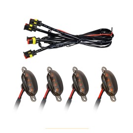 UHANBUT 4PCS Car LED Grille Lights, Bright Waterproof Car Bumper Trim Lamp Front Grill Light with Wiring Harness, Running Light Auto Exterior Accessory Compatible with F150 F250 F350 (Yellow)