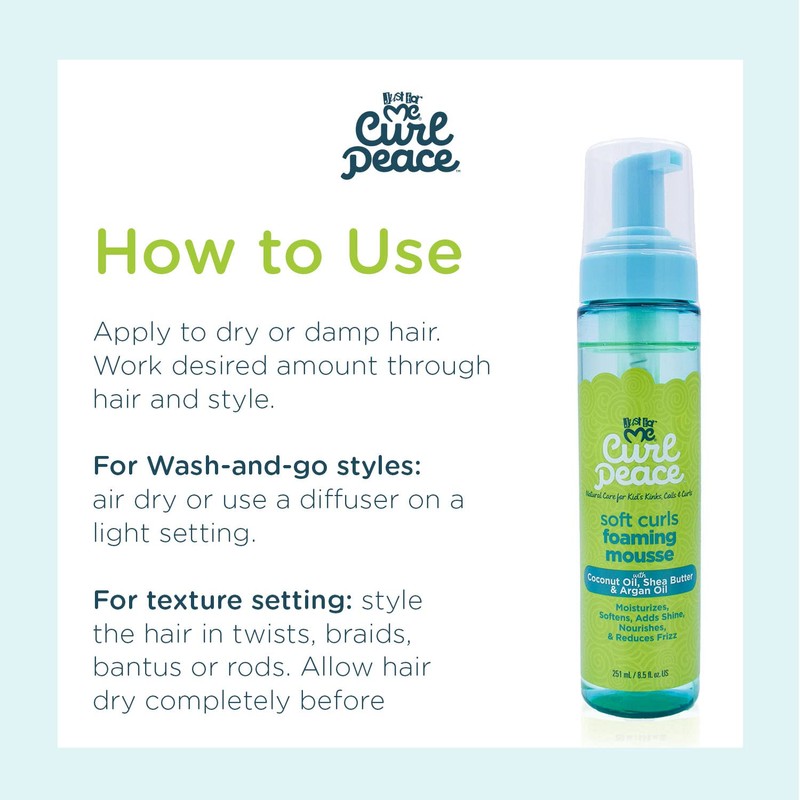 Just For Me Curl Peace Soft Curls Foaming Mousse, 8.5