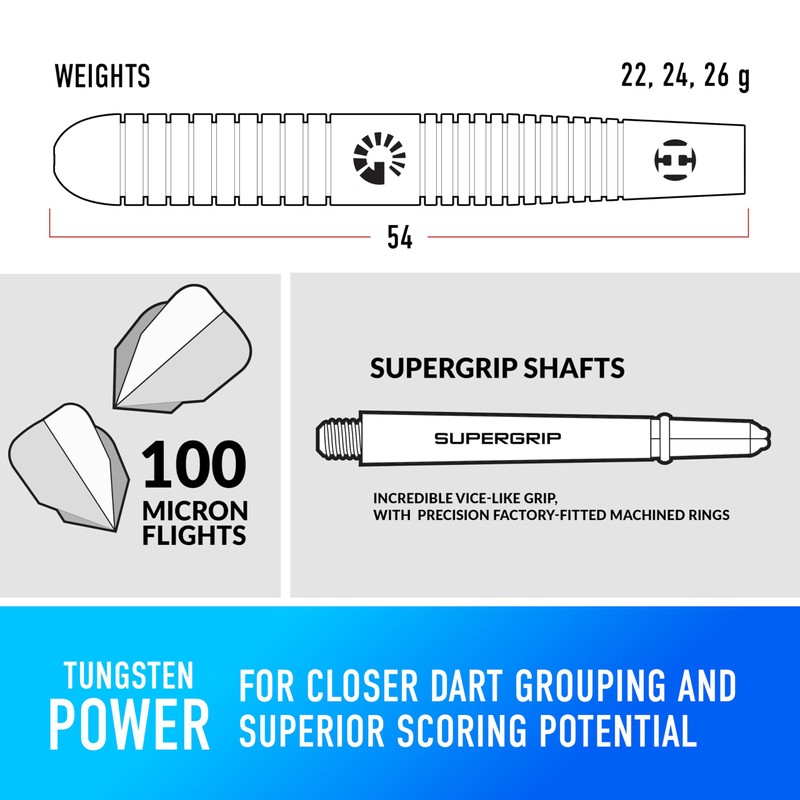 Harrows GENESIS Tungsten Steel Tip Darts 21g 22g 23g 24g