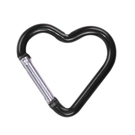 Black Carabiners Keychain Clips Snap Hook Key Ring for Camping Accessories Backpack Water Bottle Aluminum Alloy Heart Shape，Accessories，Accessory and Keychain Carabiners