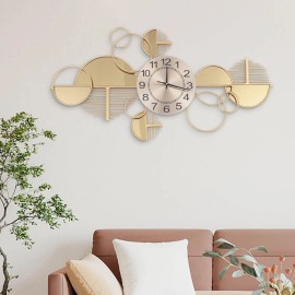 Large Luxury Gold Wall Clock Nordic Style Metal Clocks Home Living Room Decor US