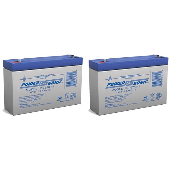 Power Sonic 6V 7Ah SLA Battery Replacement for CyberPower RB0690X2-2 Pack