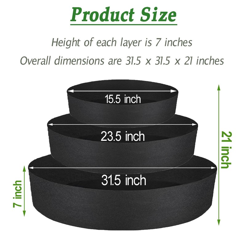 Nilioerup 3 Tiered Strawberry Planter, Fabric Raised Garden Bed Non-Woven
