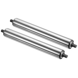 Nicear Stainless Steel Conveyor Roller 2 Pack 240mm Gravity Feed Roller with Galvanized Ends 25mm Diameter for Industrial Warehouse and Assembly Line Systems