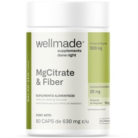 WELLMADE Citrato de Magnesio con Celulosa Microcristalina y Estearato de Magnesio | Suplemento Alimenticio con Magnesio para Hombre y Mujer | 80 Cápsulas de Magnesium Citrate | 1 Cápsula al Día