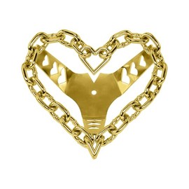 Lowrider Bike Sweet Heart Chain Steering Wheel Gold.Bike parts.Bicycle parts