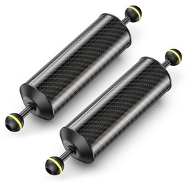 Seafrogs D60 mm - Brazo flotante de fibra de carbono de 10 pulgadas, doble bola de 1 pulgada, sistema de iluminación de brazo flotante, accesorio de fotografía subacuática para bandeja de buceo, luz de vídeo/estroboscópico (GA-7-2 piezas)