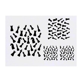 4 x 'Tumbling Chess Pieces' Temporary Tattoos - Water Resistant, Skin-Safe, Non-Toxic Transfers, Mixed Sizes (TO00076036)