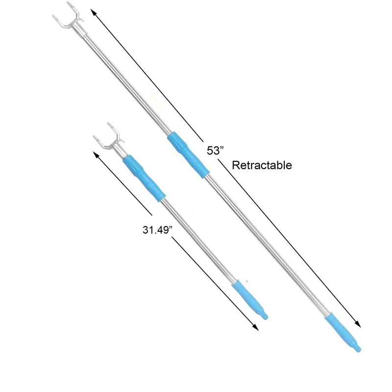 BEEY Retractable Reach Sticks Long Pole with Hook 55" Adjustable