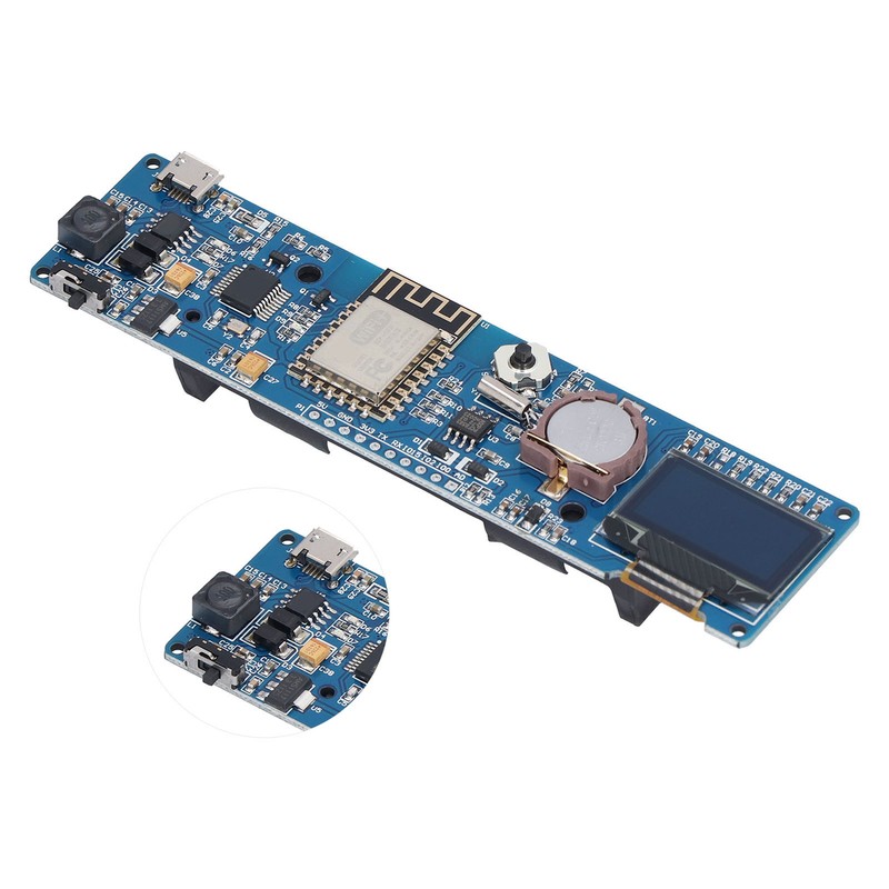 ESP8266 Clock Module Development Board with 0.96in OLED Display 18650