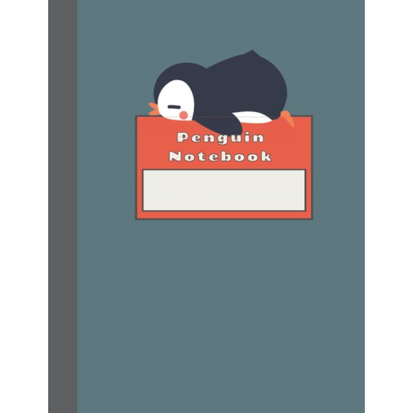 Penguin Notebook: Cute Sleeping Penguin Composition Notebook for Kids Back