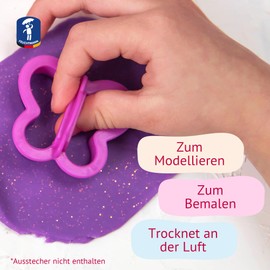 Feuchtmann My Favourite Glitter Edition Knead Set 4 x 130 g, Vegan Gluten-Free Dough, Children's Clay Non-Toxic with Organic Glitter, Glitter Clay for Creative Play from 2 Years