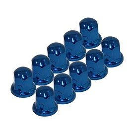 ISO 33mm Steel Nut Cap 2.0 inches (50 mm) Front and Rear Blue Deco Caps Set of 10