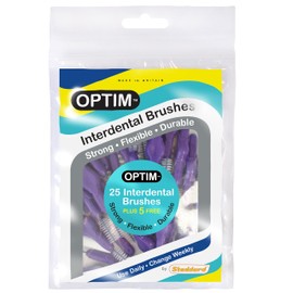 OPTIM 1.1mm Purple Standard Interdental Brush - Pack of 25 Brushes Plus 5 Free