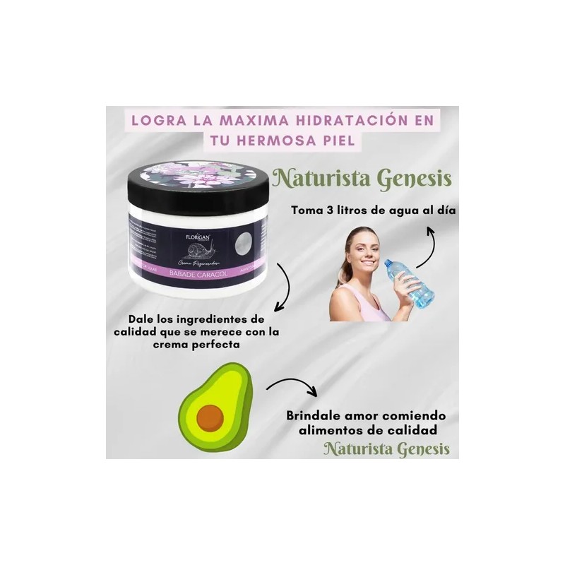 Crema Baba De Caracol Florigan 350g+ Tónico Facial Anti Acné