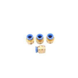 Pneumatic Push-in Fitting R 3/8 Inch to 8 mm IQS, Pack of 4 Push In Compressed Air Connection Plug Connection (R 3/8 Inch - 8 mm)