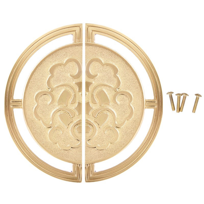 1 Set Chinese Classical Brass Handle Wardrobe Door Pulls Wine