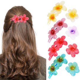 Flat and Medium Flower Hair Clips for Thick Hair Cute Flat Flower Hair Clips for Hair Hawaiian Hair Accessories for Women