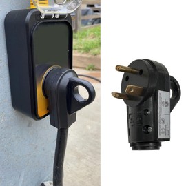 PACLVIO 30 Amp RV Plug Male, RV Replacement Plug, Heavy Duty TT-30P RV Receptacle Electrical Plug with Easy Unplug Handle, RV Extension Cord End for RV Motorhome Trailer Camper (ED-304P 30A Male)