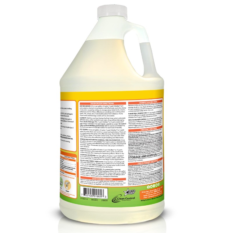 OdoBan Disinfectant Concentrate and Odor Eliminator, 1 Gallon, Citrus Scent