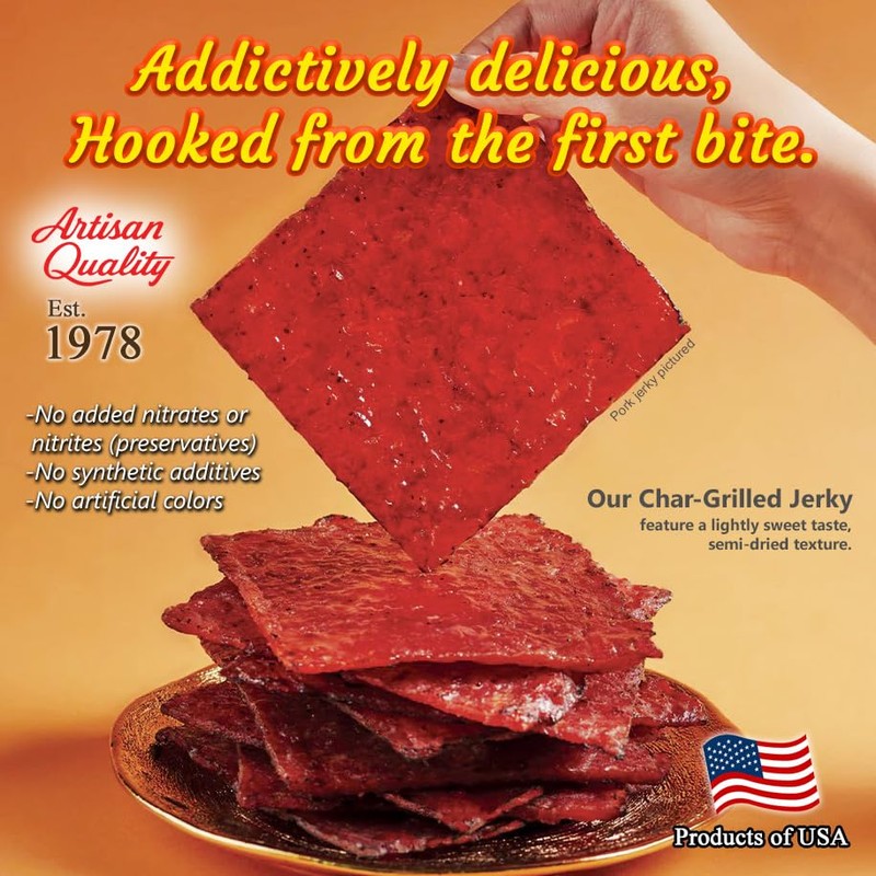 VP#8 Beef Jerky 12 oz (Original Flavor Beef 4oz, Spicy