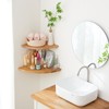 TREOAKWIS Corner Shelf - Solid Oak Wood Floating Corner Shelves