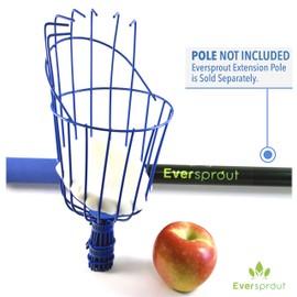 EVERSPROUT Twist-On Fruit Picker Basket | Twists onto Standard US Threaded Pole (3/4-inch ACME) | Fruit Harvester Attachment (Head Only, Pole Not Included)