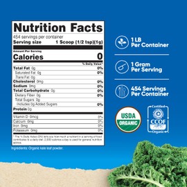 Nutricost Organic Kale Powder 1LB - All Natural, Non-GMO, Gluten Free, Certified USDA Organic Kale
