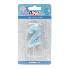 Dekora, Velas Cumpleaños Números Comic Azul, Vela Número 2