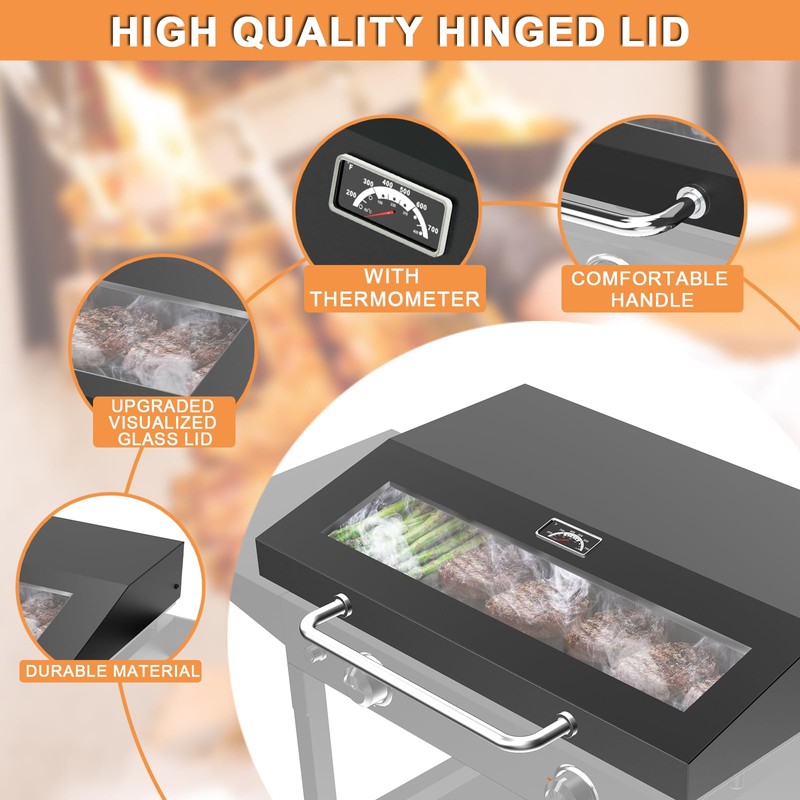 Upgrade Hinged Lid for Blackstone 28" Omnivore Griddle Hood, 5857