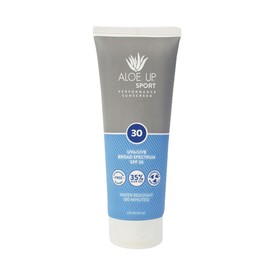 Aloe Up SPF 30 Sport Sunscreen Lotion - Broad Spectrum UVA/UVB High SPF Sunscreen, reef friendly Sunscreen for Body & Face - Waterproof Vacation Sunscreen, Aloe Gel Infused Sunblock Protection - 6 Oz
