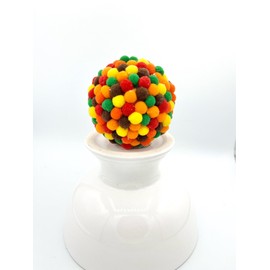 Thanksgiving Fall Turkey Pom Pom decor ball, orange brown red green yellow, Autumn holiday decoration, bowl filler