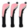 Andux 3Pcs/Set Long Neck Gold Golf Hybrids Club Head Covers