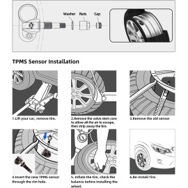 Motorcraft 4Pcs TPMS JX7Z-1A189-C Tire Pressure Sensor for Ford Escape Explorer 2020-2021