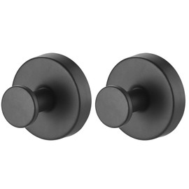 YEYSXSY Luxe Hold No Drill Hooks Stainless Steel Waterproof Suction Cup Hooks Towel Bath Robe Hooks for Bathrooms Black 2 PCS