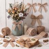 6 Rolls Wired Burlap Ribbon, Natural Jute Mesh Lace Ribbon