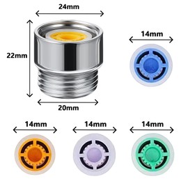 VZU Flow Restrictor Set, Water Saving Insert for Shower Head, Water Saving Shower Head, Water Saver for Shower and Tap, 4L/5L/7L/8L, Economy Shower Head for Kitchen and Bathroom